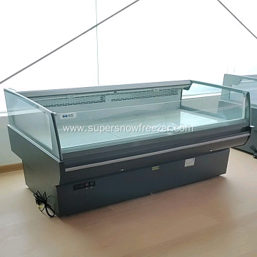 Self-service top open meat showcase display refrigerator